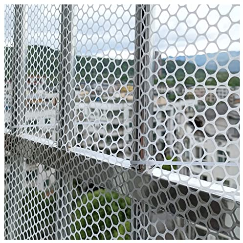 Drahtgitter Maschendraht Gartenzaun Hasendraht Garten Balkon Hof Zaungitter, Weißer Kunststoff Geflügelnetz Für Katzen Hunde Enten, Maschendrahtzaun, 0,5/0,8/1/1,2 M Breit ( Size : 0.5x25m(1.6x82ft) )