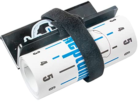 Neptunmaster Maßband 150cm lang 8cm breit - Fischmaßband wickelbar, Fische messen, schwarz/weiß/blau, klein verstaubar