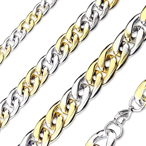 Treuheld® Gold-Silberne Panzerkette | Halskette in 3 Varianten