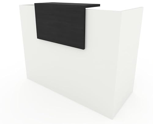 DUÓFIC MOSTRADOR de Recepción y Oficina. Fácil Montaje. con Cierres Laterales y embellecedor Ajustable Color Azabache. Fabricado EN ESPAÑA. Envio a Toda la Península. (120x105x50 cm)