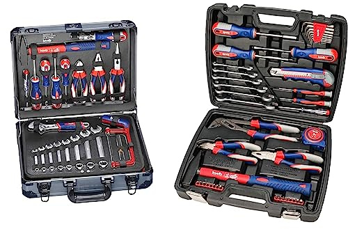 kwb Werkzeugkoffer aus robustem Aluminium inkl. 129-tlg. hochwertigem Werkzeug-Set & Werkzeug-Koffer inkl. Schrauber-Bits, 42-teilig
