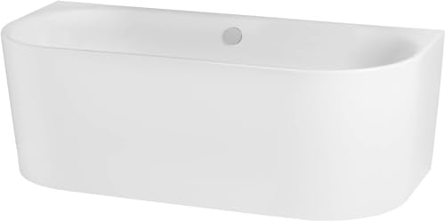 Ben Vico Badewanne - Glänzend Weiß - 180x80 cm - mit Badablauf/Überlauf - Chrom - Eckbadewanne - Acryl - Spa, für 2 Personen