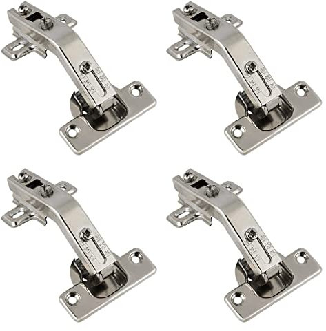 SBTRKT 4er-Pack 135°-Scharniere, rahmenlose Schranktürscharniere, versteckte, hydraulisch verstellbare Scharniere, Möbelbeschläge