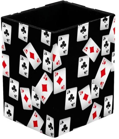 VAPOKF Stifthalter für Schreibtisch, nahtloses Muster, Spielkarten, Drucke, Stifthalter, Stiftehalter, Make-up-Pinsel, Aufbewahrung, Schreibtisch, Schreibwaren, Organizer für Home Office