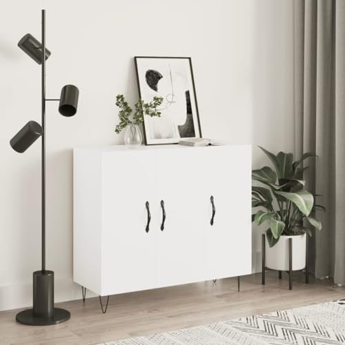 FENLAX Sideboard Kommode Wohnzimmer Sideboard Flur Komodenschrank Für Schlafzimmer Tahta Aparador Beistellschrank 90x34x80 cm Weiß