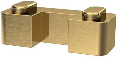 Balterley Shower Screen Support Foot, Rectangular Glass Shower Screen Support Foot, Floor Bracket for Wetroom Screens, Bracket Supports for Wet Room Glass Showers - 44 x 30 x 45mm (Brushed Brass)