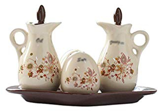 SHOUKAII Barattolo for condimenti Scatola for condimenti in ceramica Spargisale Spargipepe Contenitore for condimenti Contenitore for condimenti con coperchio e barattoli