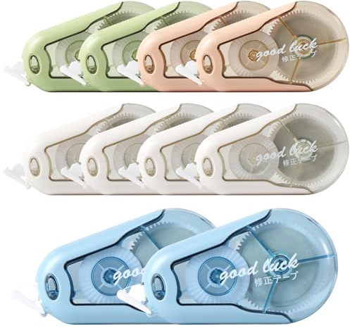 Blendura Cinta Correctora, 10 Piezas Cintas Correctoras 20m x 5mm Correctora Roller con Capuchón Protector, Correction Tape para Material Escolar Oficina Hogar Estudiantes Adultos