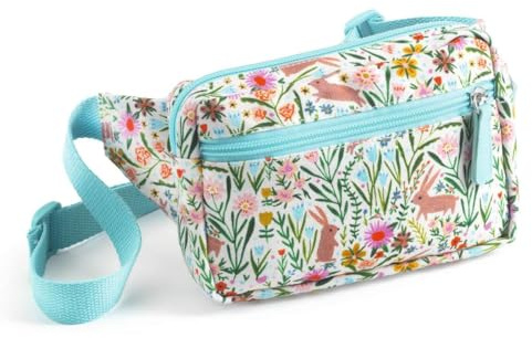 Djeco Bauchtasche | für Kinder ab 6 Jahre | mit schönen Motiven | Verstellbarer Henkel | wasserabweisend | als Umhängetasche verwendbar (Hasen)