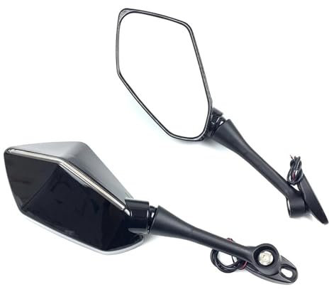 MPODYTSF Motorradspiegel Rückspiegel Für H-ONDA CBR650R F CBR1000RR CBR600RR Motorradspiegel Blinker Drehbarer Rückspiegel(Nero)