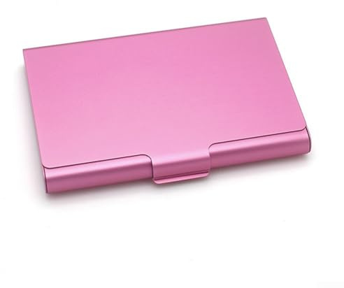 Visitenkartenetui aus Aluminiumlegierung, wasserabweisend, kompakte Größe (Rosa)
