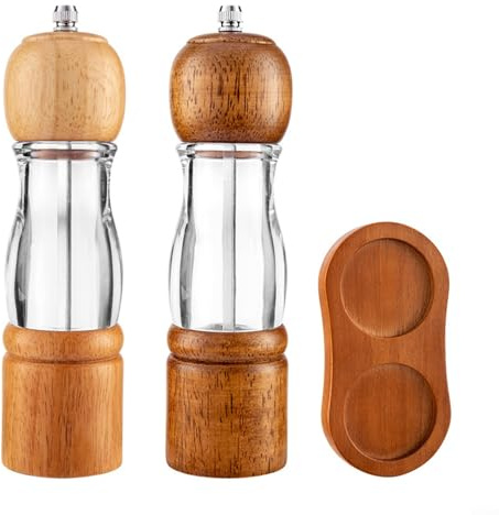 Macinaspezie in legno acrilico che fornisce un controllo eccezionale sulle preferenze di condimento (set)