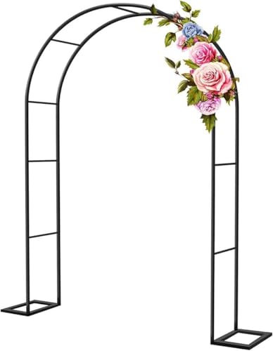 WCQSYY Arche A Rosiers, Arcade De Tonnelle De Jardin, Arche De Mariage avec Treillis, Largeur 120~350Cm Support pour Plantes Grimpantes, Vignes, Fleurs, Mariage, Cérémonie,Noir,W1.4M*H2.3M