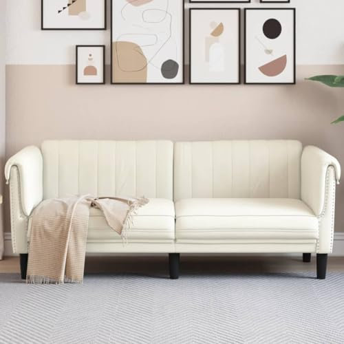 Xichuzi Sofa 2-Sitzer Creme Samt, Loungesofa, Sofas & Couches, Relaxsofa, Couch für Wohnzimmer, 372582