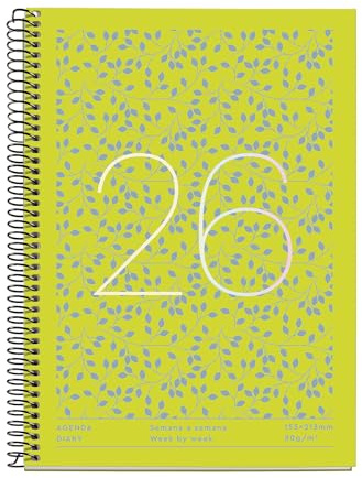 Miquelrius - Agenda 2026 18 Meses, Tamaño A5+, Planificador Semanal: de Julio'25 a Diciembre'26, Semana Vista, Espiral Metálico, Cubierta de Cartón Forrado, Español-Inglés-Portugués