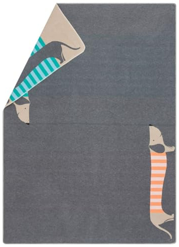 David Fussenegger Kinderdecke Juwel 'Dackel' 140 x 200 cm Grau