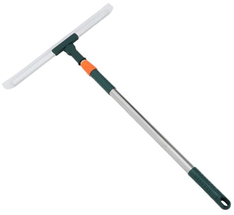 WRITWAA Bathroom Squeegee with Long Handle, Telescopic Stainless Steel, 180° Rotating Silicone Head, Reusable for Water Removal on Shower Walls, Floors, Kitchens and Bathrooms