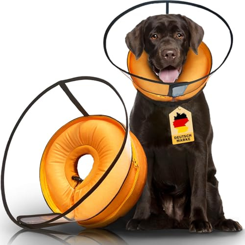Aschpas® 2 IN 1 Aufblasbare Halskrause Hund, nur f​ür Mittel- und Großhunde Entwickelt,Trichter Leckschutz Hund nach OP, Dog Cone, Halskrause Katze, Hunde Donut [Size 5]