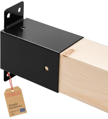 TRIBECCO® Schaukelverbinder Schaukel-Wandverbinder Vierkant 90/90 mm (Schwarz)