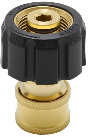 Ollanoos Adaptateur nettoyeur haute pression avec raccord rapide, raccord fileté intérieur en laiton, raccord rapide M22 sur 1/4 pouce, Convient pour le lavage de voiture et la modification des