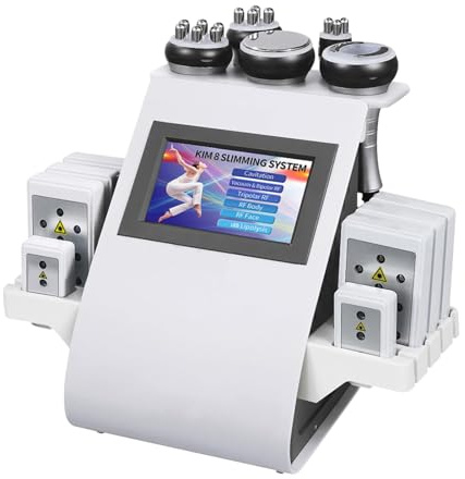 6 In 1 Anticellulite Macchinario radiofrequenza professionale viso,attrezzatura professionale di bellezza, macchina per scolpire il corpo, per pancia, tonificazione e tonificazione del corpo (Bianco)