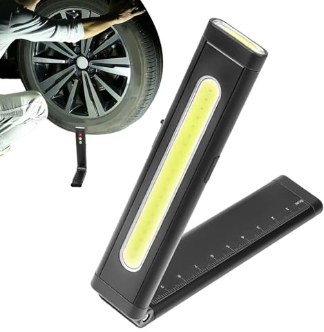 Genérico Linterna Más Brillante | Recargable Plegable con Regla - Linterna LED Ajustable Potente - Para Uso En Exterior E Interior, Senderismo, Caza, Caminar, Apagón Y Hogar