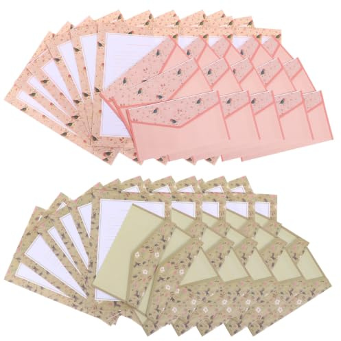 STOBAZA 90 Stück Briefpapier mit Eleganten Briefumschlägen und Glattem Schreibpapier A5 Notizpapier für Hochzeitseinladungen und Kreatives Basteln