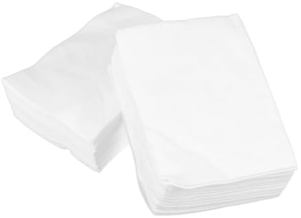 Toallitas de Papel para Tatuajes 50 Piezas de Tejido No Tejido Blanco | Desechables, Absorción de Agua, Suministros de Limpieza Corporal, Formato Práctico para Uso Sanitario