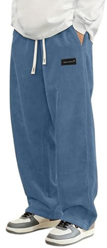 Bekväma byxor, herr, säckig joggingbyxor, Corduroy, sweatpants, motorcykelbyxor, vida ben, sportbyxor, elastisk midja, fritidsbyxor, långa med fickor, sweatbyxor, #17, XXL