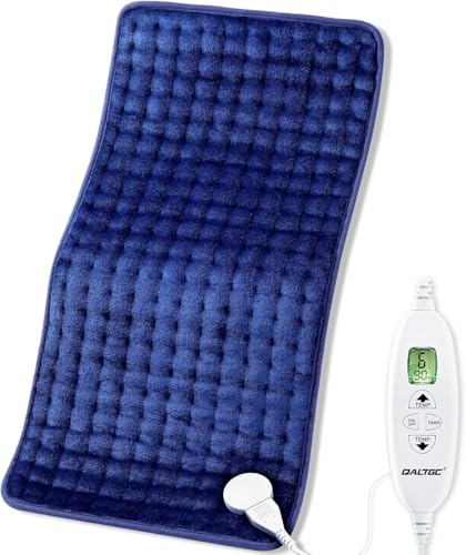 Heating Pad,Heat Pads for Back Neck and Shoulders Pain Relief(30x60cm) | Manual and auto Off Mode,Machine Washable,Soft Flannel Safe Electric Heat Pad for Body Relaxation(Dark Blue)