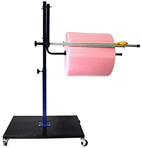 Abrollständer - Schneidständer mit 1 Achse für Packpapier oder Folie | Breite 600mm | mit Gleitschneider | Ständer für Verpackungsrollen | müheloses Abwickeln und Schneiden