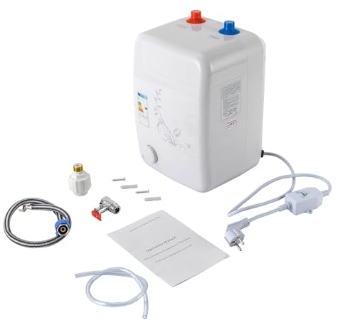 Fetcoi Calentador de agua caliente, 8 litros, calentador de agua caliente, dispositivo de almacenamiento pequeño, eléctrico, resistente a la presión