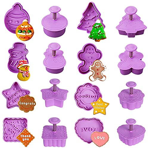 Keksausstecher Weihnachten 8 Stück Plätzchen Ausstecher Weihnachten Lebkuchen Ausstechformen Cookie Keks Stempel Plätzchenausstecher Weihnachtsausstecher Set für Kekse, Schokolade