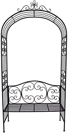 HTI living Rosenbogen mit Sitzbank Celia Rankhilfe Metall nostalgisch