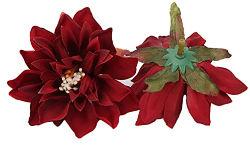 Bodhi2000 Künstliche Chrysanthemen-Blütenköpfe, Mini-Seidenblumen, für Bastelarbeiten, Kranz, Scrapbooking, Zuhause, Hochzeit, Dekoration, Dunkelrot, 10 Stück