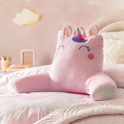 Catherine Lansfield Kids Sparkle Unicorn Cuddle Cushion Back Rest Pink