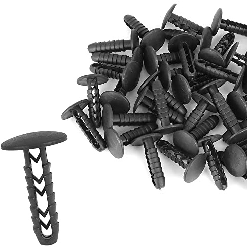 A ABSOPRO Clips Fissaggio Rivetti in Plastica per Auto 8mm Foro Dia Nero (Set 40)