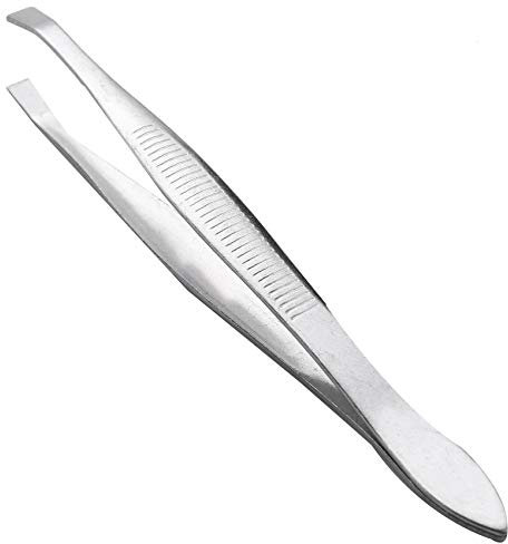 Pince à épiler à pointe plate en métal argenté pour cheveux sourcils outil cosmétique pour femme
