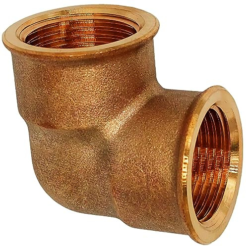 MegaHaustechnik Winkel 90 Grad 3/4 Zoll IG x IG Gewindefitting aus Rotguss hochwertiger als Messing mit Innengewinde-Innendurchmesser 24mm DN20 Rohr, Trinkwasser geeignet
