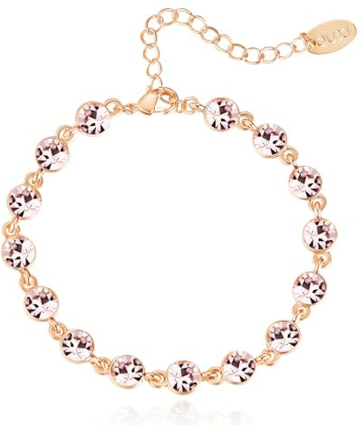 Bracelets délicats en or rose pour femme, bracelet à maillons en or rose avec oxyde de zirconium OUXi, chaîne plaquée or 18 carats, cadeau de bijoux pour Noël, l'anniversaire des mères, le mariage