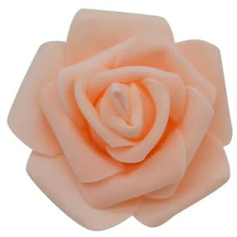 BREEZYHUE 20/30/50 Stück 6 cm große PE-Schaumrosen, künstliche Blütenköpfe für Hochzeit, Party, Dekoration, DIY-Kränze, Heimdekoration, Bastelbedarf, F06 pfirsichfarben, 50 Stück