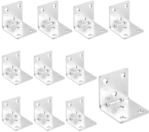 Angle Brackets, 10pcs L Brackets, 40 x 40 x 40mm Corner Brackets for Wood | Metal 90 Degree Bracket for Fixing and Repairing Furniture, Shelves, Windows, Cabinets