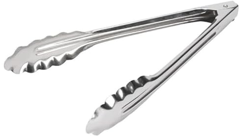 Chabrias 9 Barbeque Tongs Lockable Metal Tongs, Kitchen Tongs, Salad Tongs, Serving Tongs, BBQ Buffet Tongs, Stainless Steel Cooking Utensils, Cooking Tongs, Metal Tongs (9 inch)