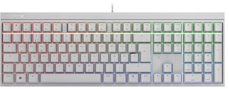 CHERRY MX 2.0S, Mechanische Gaming-Tastatur, Deutsch QWERTZ, MX2A RED, Weiß | RGB-Beleuchtung mit 16 Mio. Farben, Kabelgebunden (USB-A), Designed in Germany, Full-Key-Rollover, Anti-Ghosting, Game-Mode