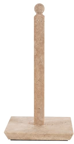 SPESHSTONES Travertin-Marmor-Papierhandtuchhalter, 31,8 cm, für Küchenhandtücher, handgefertigter Papierrollenhalter mit Ständer