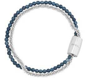 Breil, Collezione Magnetica System, Bracciale Donna a Due Catene in Acciaio e Pietre Naturali, Chiusura con Magnete, Compatibile con Tutti gli Elementi Magnetica System, Idea Regalo Donna