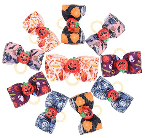 WOONEKY 40 STK Haustierkopfblume Halloween-haarschleife Bögen Für Hunde Kleine Hundepflegeschleifen Hundebögen Pflegen Hundehaarzubehör Schleife Zur Welpenpflege Hundehaar Fliege Polyester