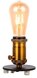 Monkey Ladder Portalámparas regulador vintage de latón envejecido E27 con cable negro de 2 metros, ideal para iluminación decorativa y ajustes de luz.