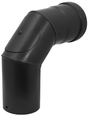 ALLINOX Curva 90° Ispezionabile Acciaio Nero Canna Fumaria Per Stufe A Pellet Canale Da Fumo Con Portello (DN 100)