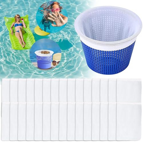 BNWRRCVKE 30PCS Calzini Skimmer Piscina, Calzini per Skimmer Piscina, ResistenteProtezione Efficace e Semplice per Il Tuo Filtro Piscina,può catturare efficacemente Capelli, Foglie, Polvere